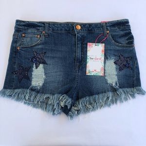 Almost Famous Hi-Rise Distressed Denim Shorts